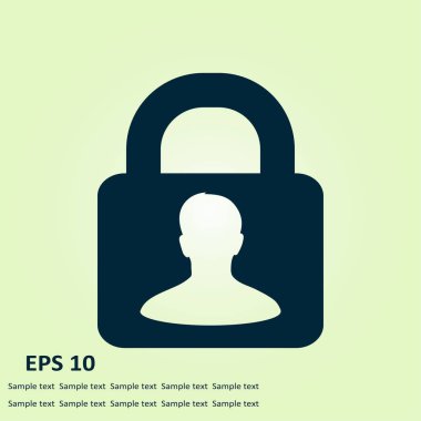 Kullanıcı oturum açma kimlik doğrulama simgesi. Düz tasarım stili.