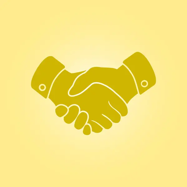 Handshake Tecken Ikonen Framgångsrik Verksamhet Symbol Platt Designstil — Stock vektor