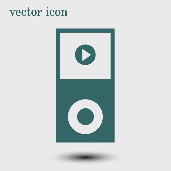 Ícone Media Player Portátil Estilo Design Plano — Vetor de Stock