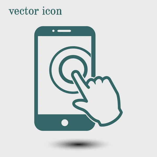 Touchscreen Smartphone Zeichen Symbol Zeiger Symbol Flachen Design Stil Vektor — Stockvektor