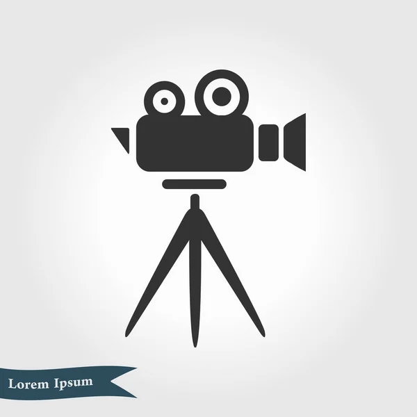 Cinema Camera Icon Flat Design Style Vector — Stock Vector