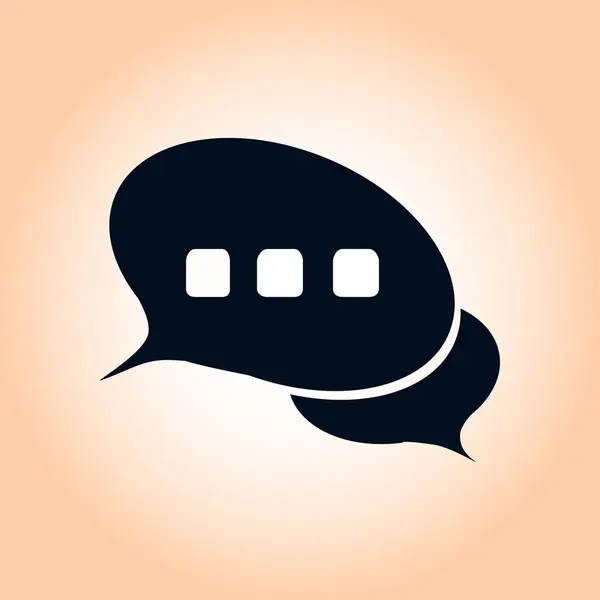 Sohbet Düz Icon Badge Tartışma Diyalog Yazışma Karakter — Stok Vektör