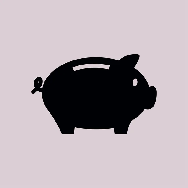 Ícone Banco Porquinho Pictograma Caixa Dinheiro Projeto Plano — Vetor de Stock