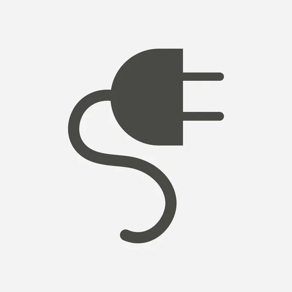 Símbolo Enchufe Eléctrico Vector Web Icono Plano — Vector de stock