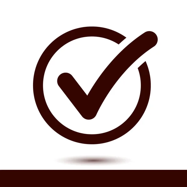 Lista Verificación Icono Botón Marca Verificación Signo Redondo — Vector de stock