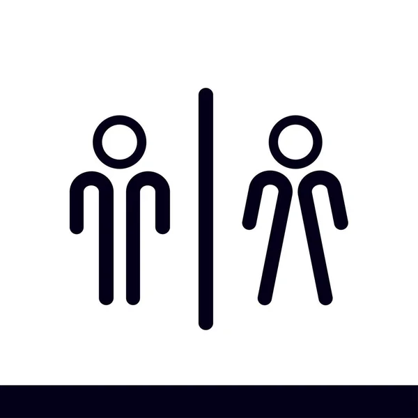 Sign Icon Male Female Toilet Flat Design — Stock Vector