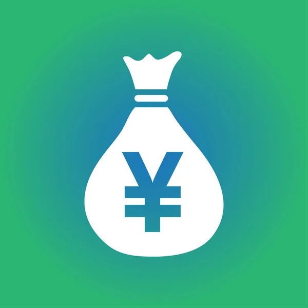日元日元货币演讲泡沫符号 平面设计风格 — 图库矢量图片