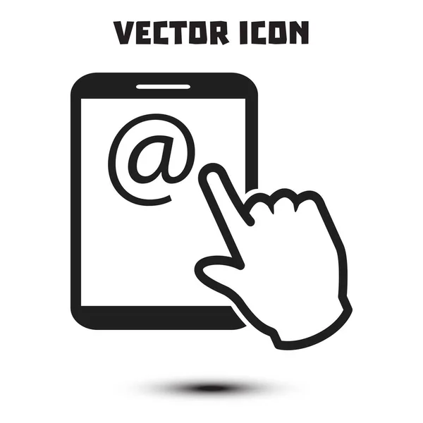 Pantalla Táctil Icono Signo Tableta Mano Símbolo Puntero Correo Pantalla — Vector de stock