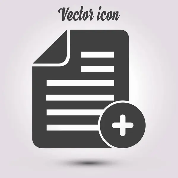 Document Icon Add Paper Attach Page — Stock Vector