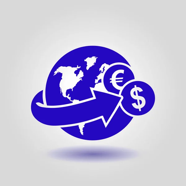 Arrow Wrapped Earth Remittances Icon — Stock Vector