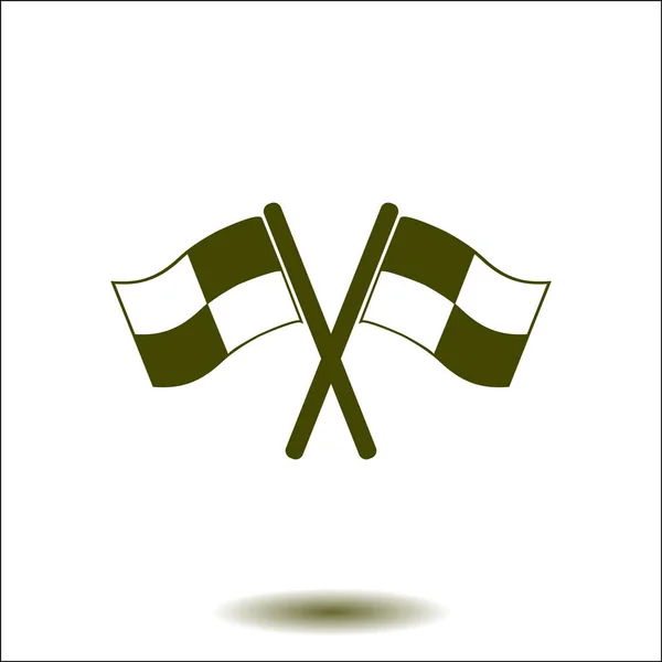 Ícone Bandeira Símbolo Marcador Localização Assinatura Das Bandeiras Verificadas Estilo — Vetor de Stock