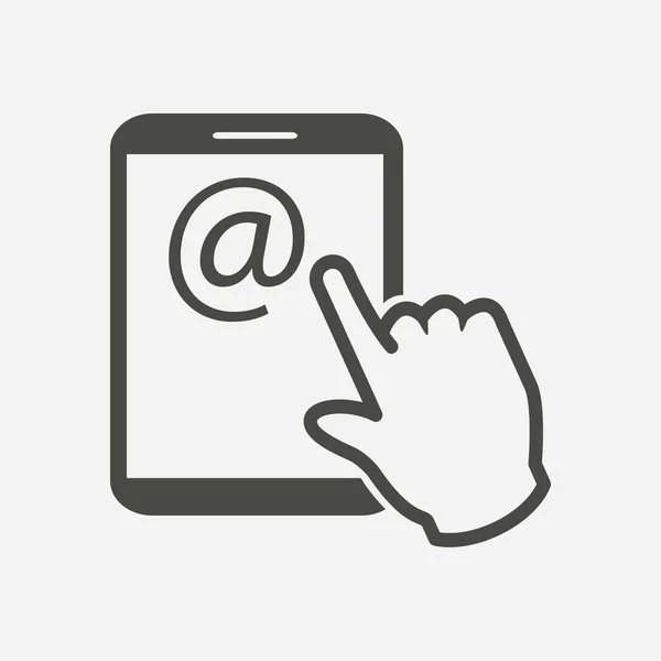 Écran Tactile Tablette Signe Icône Symbole Pointeur Courrier Sur Tablette — Image vectorielle