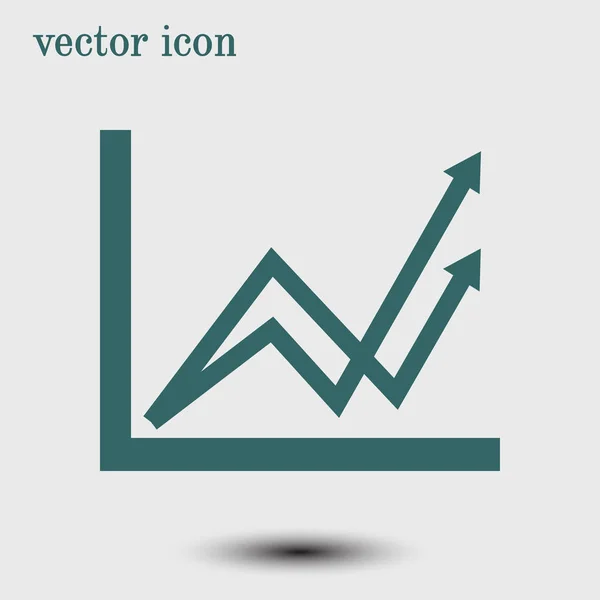 Geschäftsdiagramm Infografik Diagrammsymbol Wachsende Graphik Simbol Flacher Designstil — Stockvektor