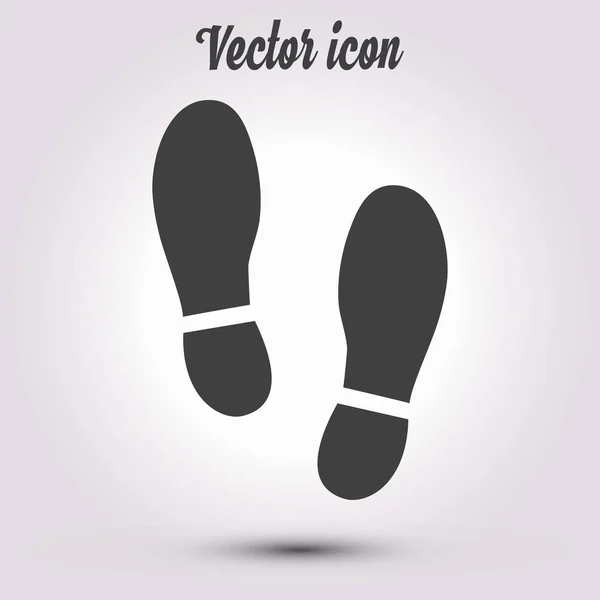 Negro Impresión Suelas Zapatos Icono Estilo Diseño Plano — Vector de stock