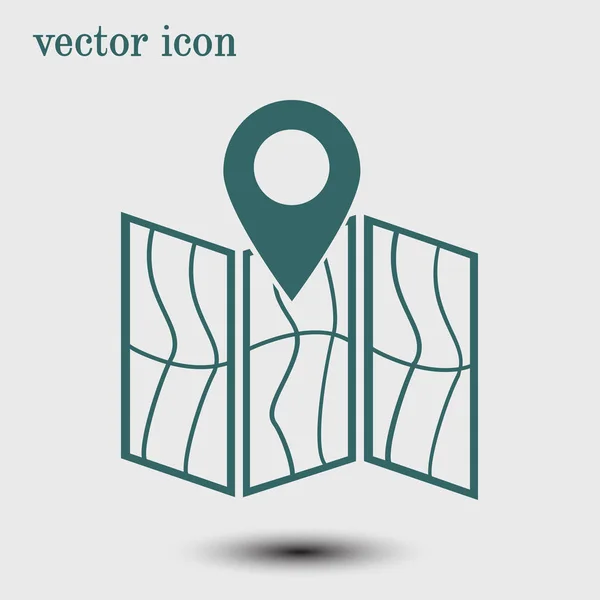 Icono Simple Mapa Pin Ilustración Vectorial — Vector de stock