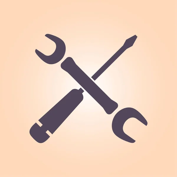 Icône Réparation Symbole Service Outils Singn Style Design Plat — Image vectorielle