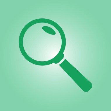 Büyüteç simgesi. Arama düğmesi. Büyüteç camı. Düz tasarım stili. 