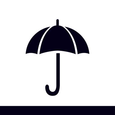 Şemsiye simgesi. Yağmur koruma sembolü. Düz tasarım biçimi. 