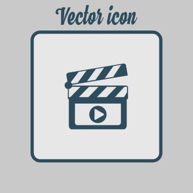 Film yapımcısı clapper kurulu simgesi. Düz tasarım stili.