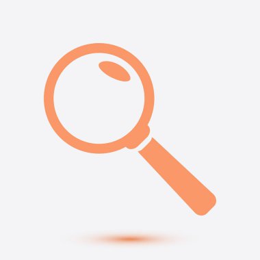 Büyüteç simgesi. Arama düğmesi. Büyüteç camı. Düz tasarım stili. 