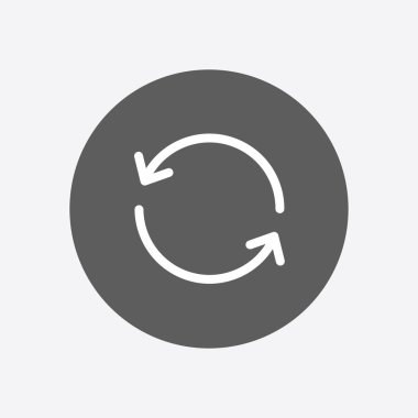 Dairesel ok işareti simge vektör. Düz tasarım stili.