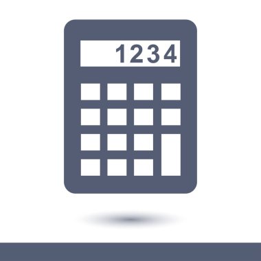 Hesap makinesi simge. Maliyet fiyatını hesaplamak. Düz tasarım stili. 