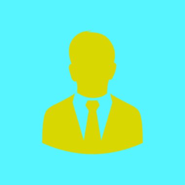 Kullanıcı simgesi bir iş takım elbiseli adam. Düz tasarım stili.