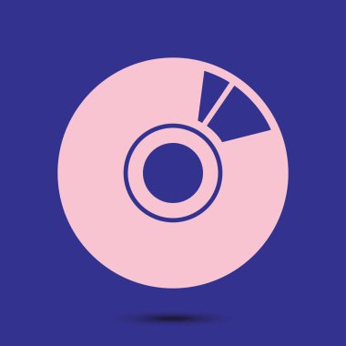 CD veya Dvd simgesini. Kompakt disk erkek. Düz tasarım stili.