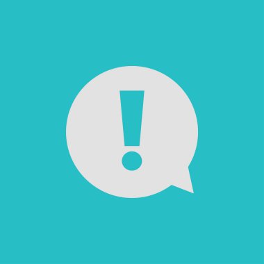 Dikkat sembolü. Düz tasarım tarzı. Vektör çizimi