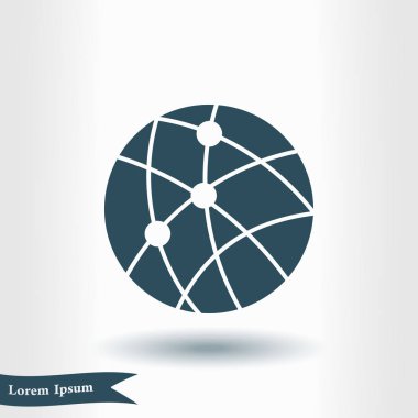 Küresel teknoloji veya sosyal ağ simge işareti simgesi.