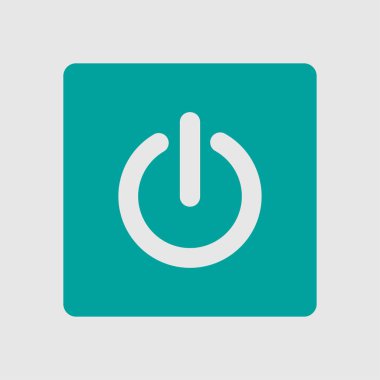 Güç işareti düz simgesi.