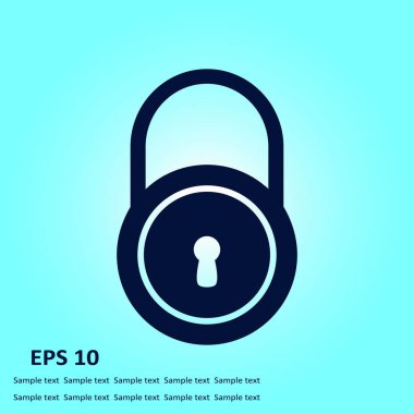 Kilit simgesi. Düz tasarım stili. Kullanıcı erişimi.