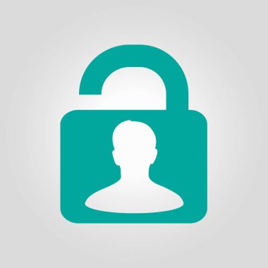 asma kilit, vektör çizim basit simgesi