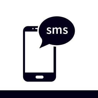 Akıllı telefon e-posta veya sms simgesi. Mobil posta işareti simgesi.