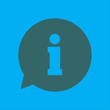 Bilgi: konuşma balonu sembolü. Düz tasarım stili