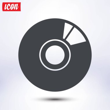 CD veya Dvd simgesini. Kompakt disk erkek. Düz tasarım stili.