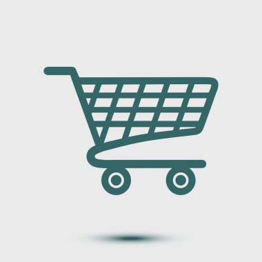 Grafik alışveriş düz simgesi. Bir ürünü Sepete Ekle.