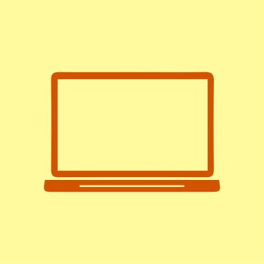 Laptop, vektör çizim basit simgesi