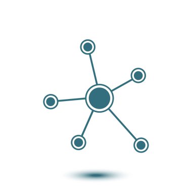 Sosyal ağ tek simge. Küresel teknoloji. İş sosyal bağlantıları ağ.