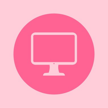 Bilgisayar ekran işareti simgesi. Düz tasarım stili.