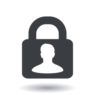 Kullanıcı oturum açma kimlik doğrulama simgesi. Düz tasarım stili.