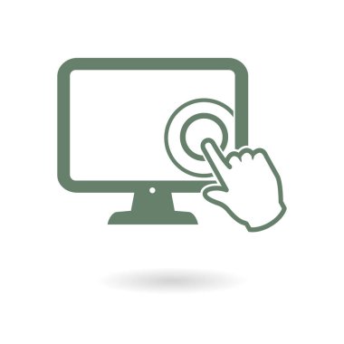 Ekran monitör simgeye dokunun. İşaretçi işaret.