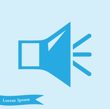 Hoparlör simgesi. Hoparlör ses işareti simgesi. Sembol ses. Düz tasarım stili. 