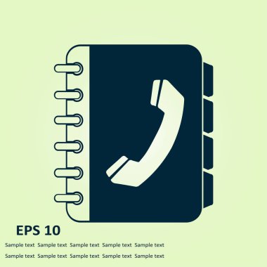 Telefon Rehberi düz simgesi. Düz tasarım stili.