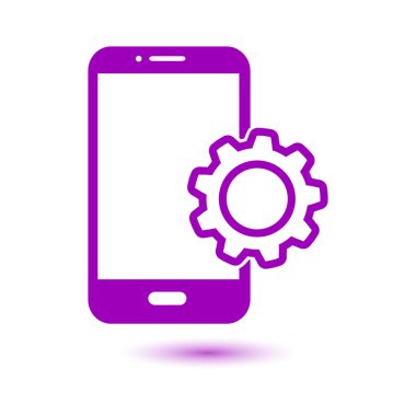 Akıllı telefon hizmetleri simgesi. Mobil kullanıcılar için destek.
