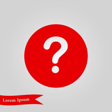 Soru işareti işareti simgesi. Yardım simgesi. SSS işareti. Düz tasarım stili. 