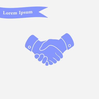 El sıkışma işareti simgesi. Başarılı iş sembolü. Düz tasarım stili.