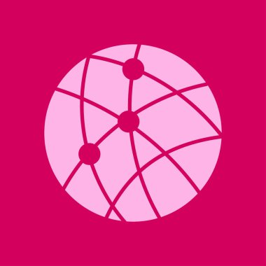 Küresel teknoloji veya sosyal ağ simge işareti simgesi.