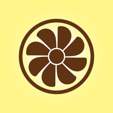 Egzoz fan simge. Vantilatör sembolü. Düz tasarım stili.