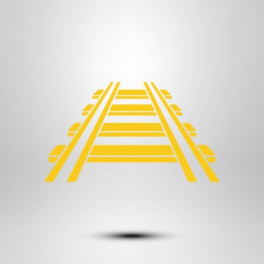 Demiryolu simgesi. İşareti tren. Parça yolu sembolü.  